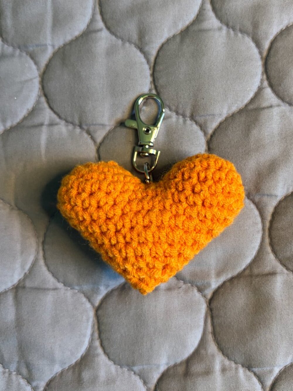 Orange Heart Keychain